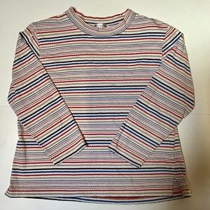Women's Multicolored Striped Tee, Large T-Shirt